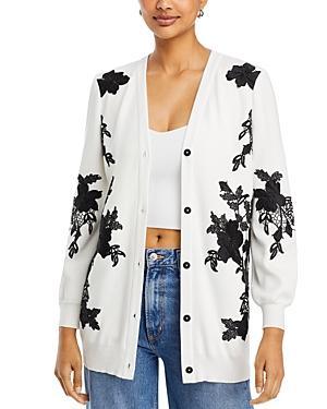 Womens Floral-Appliqu Cardigan Product Image