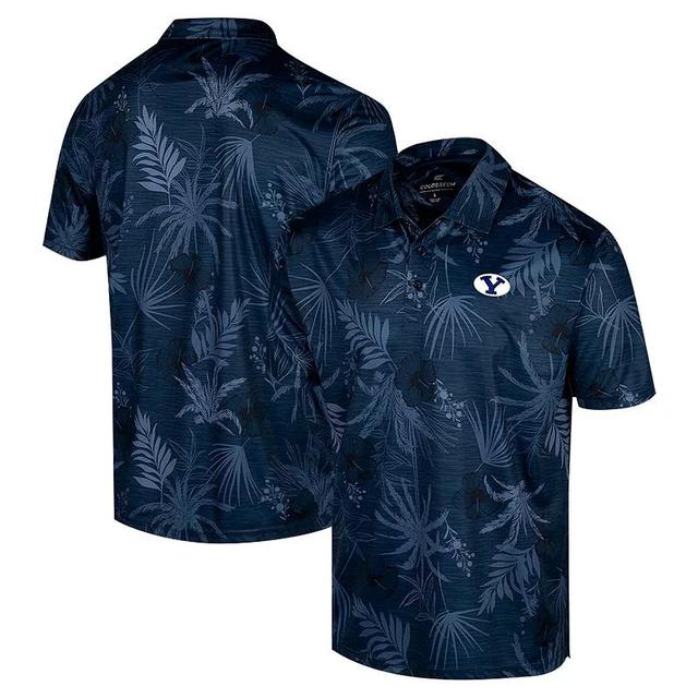 Mens Colosseum BYU Cougars Palms Team Polo Blue Product Image