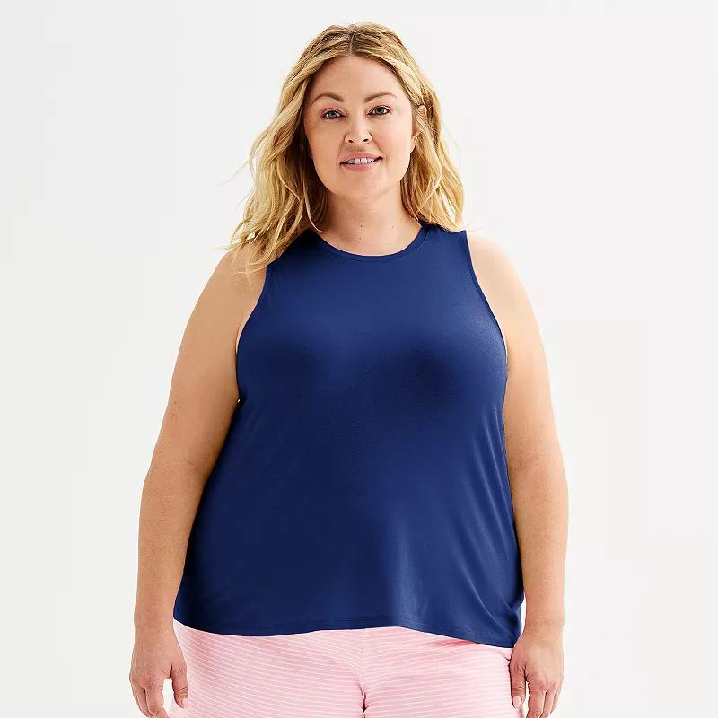 Plus Size Sonoma Goods For Life Cotton Modal Sleep Tank Top, Womens Real Pink Product Image