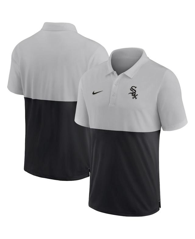 Mens Nike /Black Chicago White Sox Team Baseline Striped Performance Polo Product Image