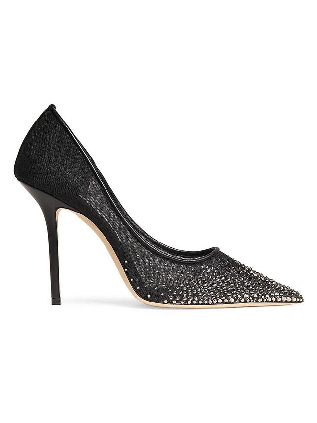 Womens Love 100MM Crystal-Embellished Mesh Pumps Product Image