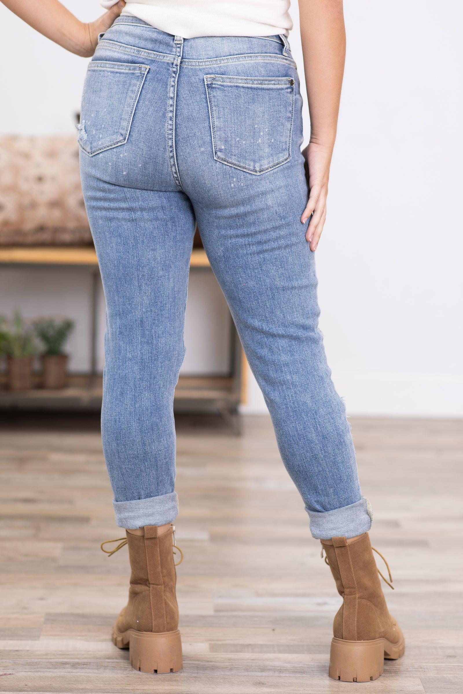 Judy Blue Bleach Splash Distressed Jeans Product Image