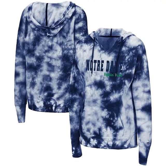 Womens Colosseum Notre Dame Fighting Irish Shavonee Tie-Dye Pullover Hoodie Blue Product Image