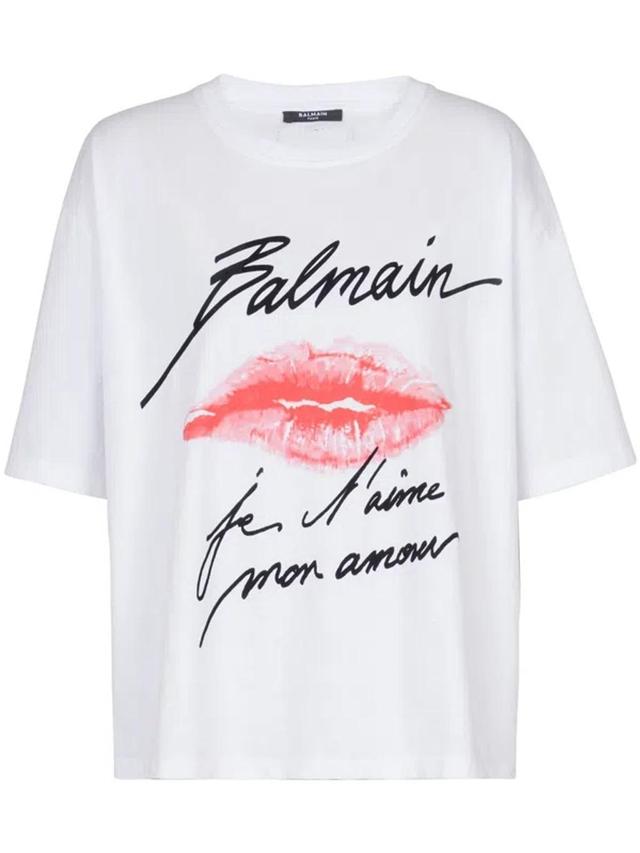 BALMAIN Short-sleeved T-shirt In White Product Image