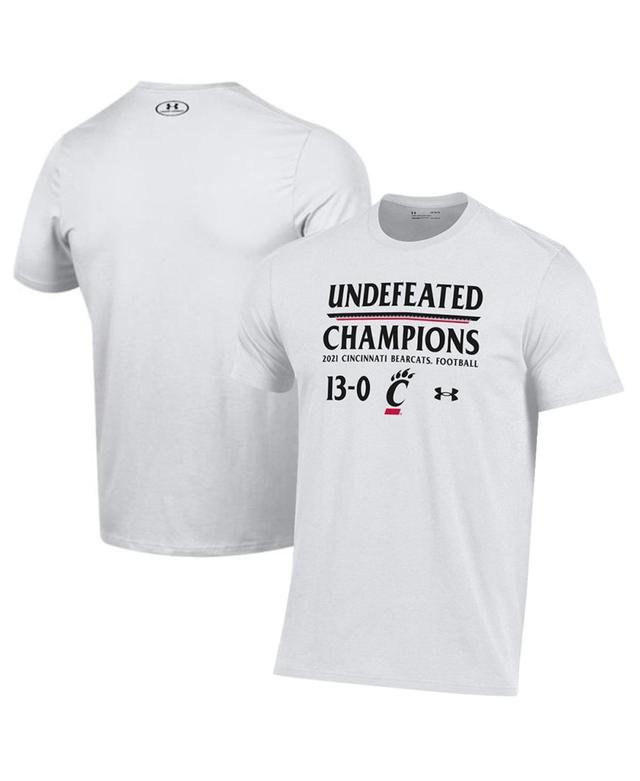 Mens Under Armour White Cincinnati Bearcats 2021 Aac Football Conference Champions Undefeated T-shirt Product Image