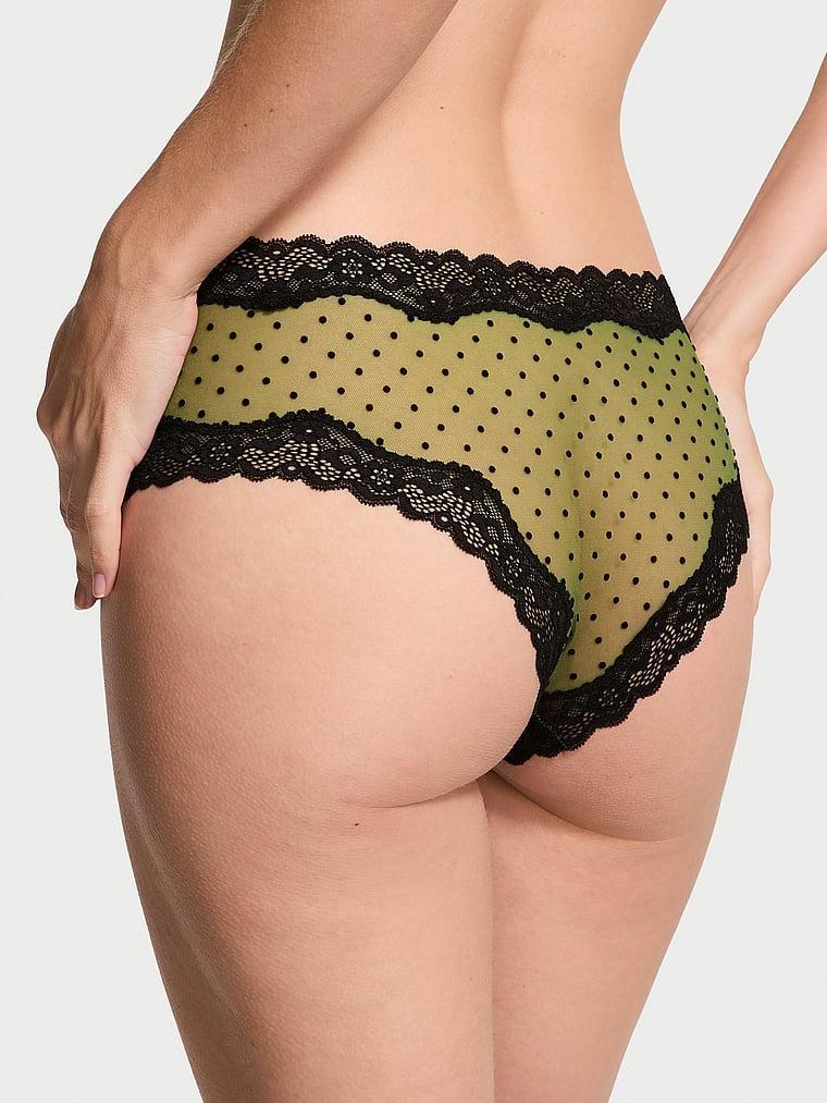 Tease Mesh Lace-Trim Cheeky Panty Product Image