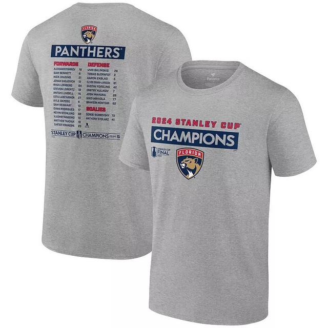 Mens Fanatics Steel Florida Panthers 2024 Stanley Cup Champions Roster T-Shirt Product Image