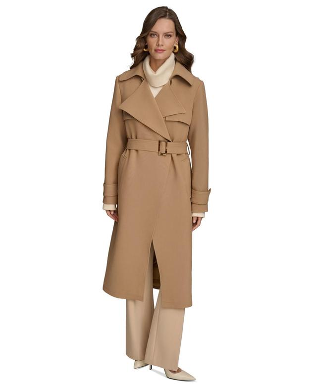 Donna Karan New York Womens Belted Notched-Collar Trench Coat Product Image