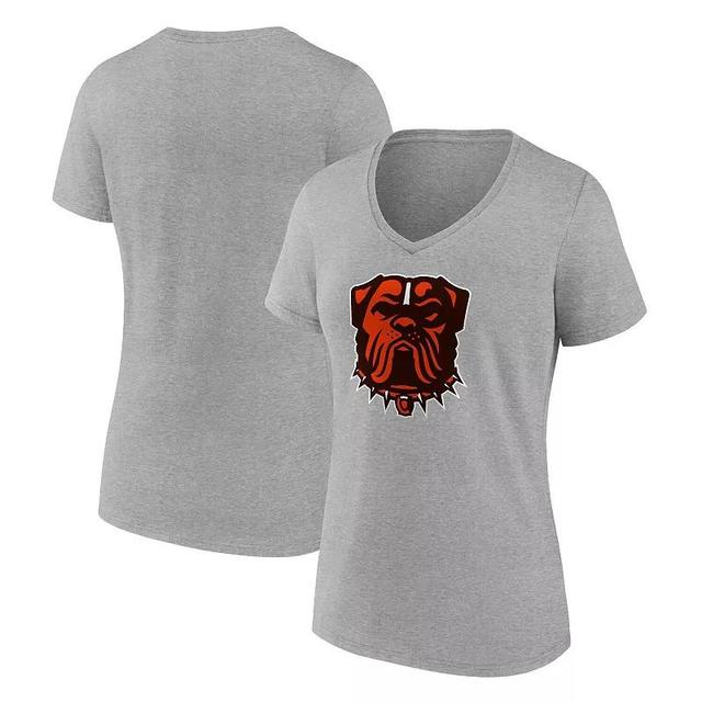 Womens Fanatics Branded Heather Charcoal Cleveland Browns Dawg Logo V-Neck T-Shirt Product Image