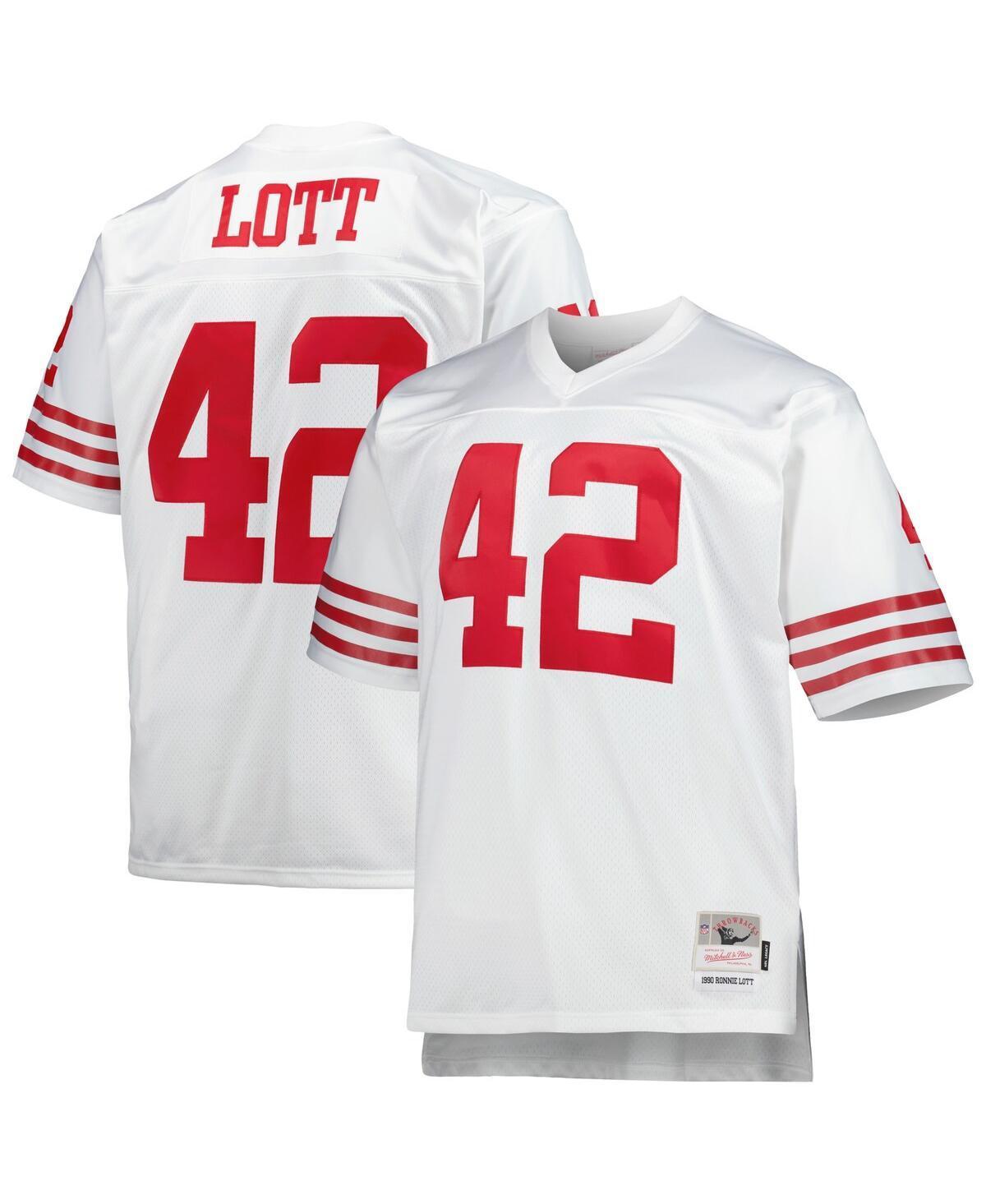 Mens Mitchell & Ness Ronnie Lott White San Francisco 49ers Big and Tall 1990 Retired Player Replica Jersey - White Product Image