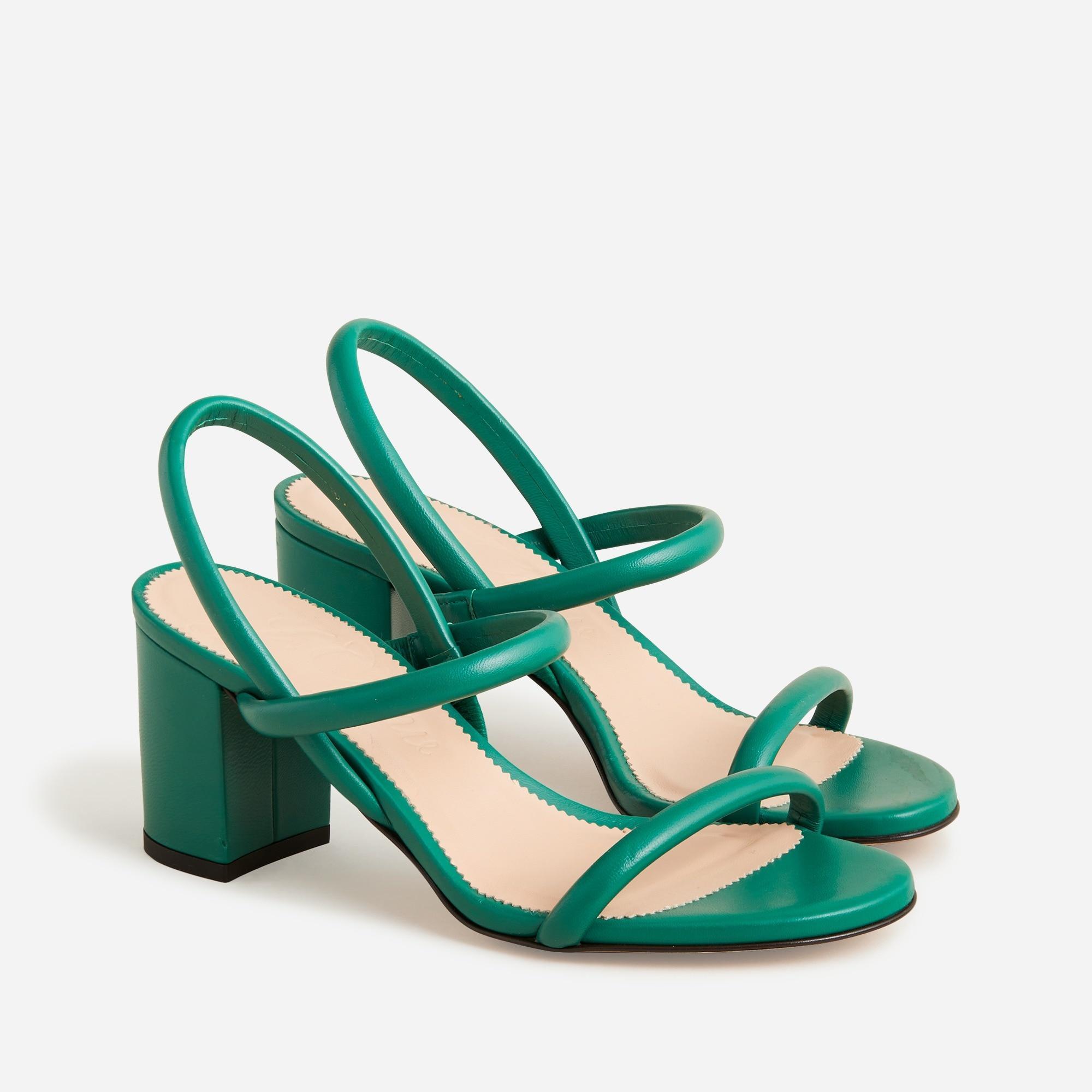 Lucie slingback block-heel sandals in leather Product Image