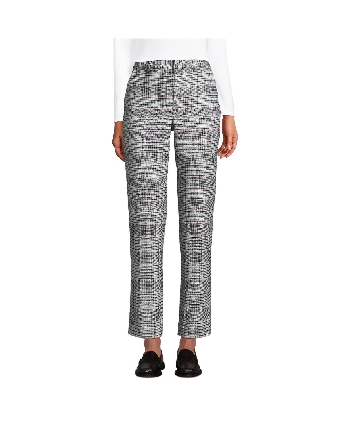 Womens Lands End Brushed Flannel High-Rise Tapered Ankle Pants Product Image