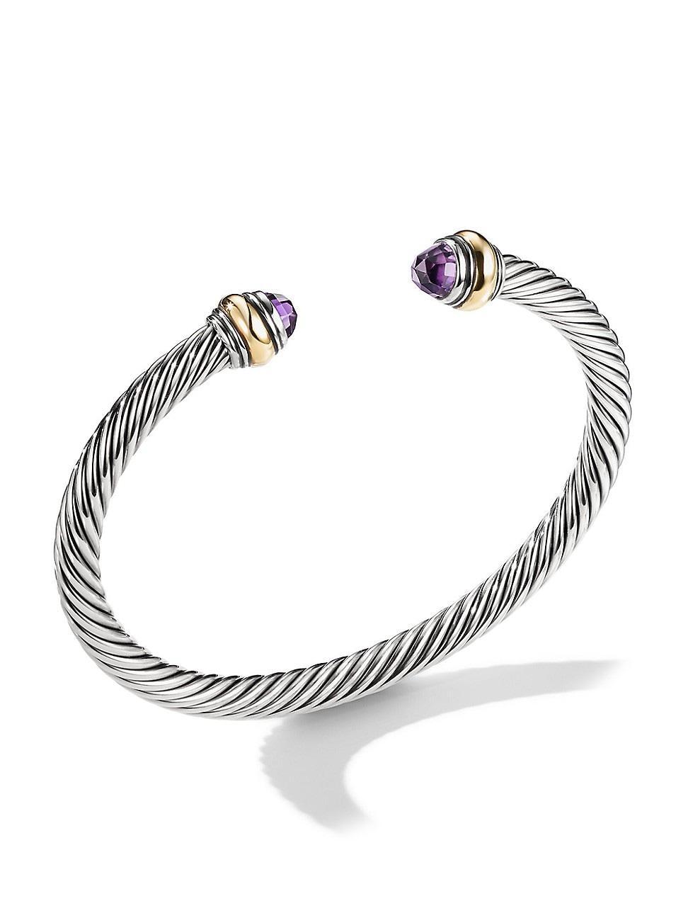 Womens Classic Cable Bracelet In Sterling Silver Product Image