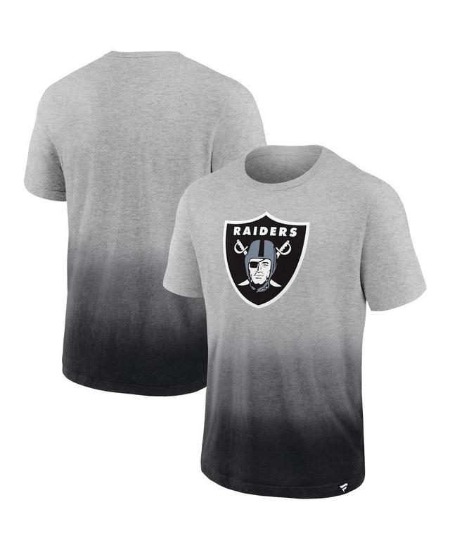 Men's Fanatics Branded Heathered Gray/Black Las Vegas Raiders Team Ombre T-Shirt Product Image