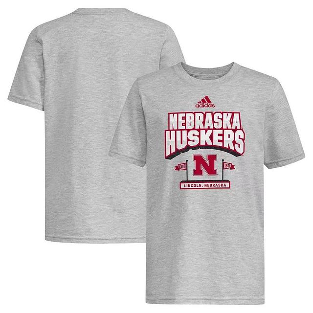 Mens adidas Gray Nebraska Huskers Stake Our Claim T-Shirt, Boys Product Image