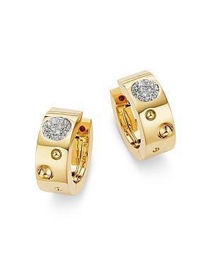 Womens Pois Moi Luna 18K Yellow Gold & Diamond Small Hoop Earrings Product Image