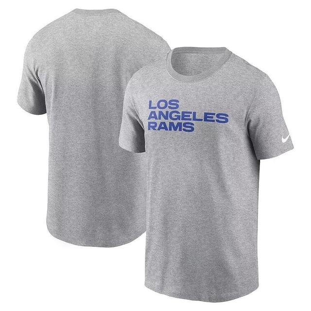 Mens Nike Heather Gray Los Angeles Rams Primetime Wordmark Essential T-Shirt Product Image