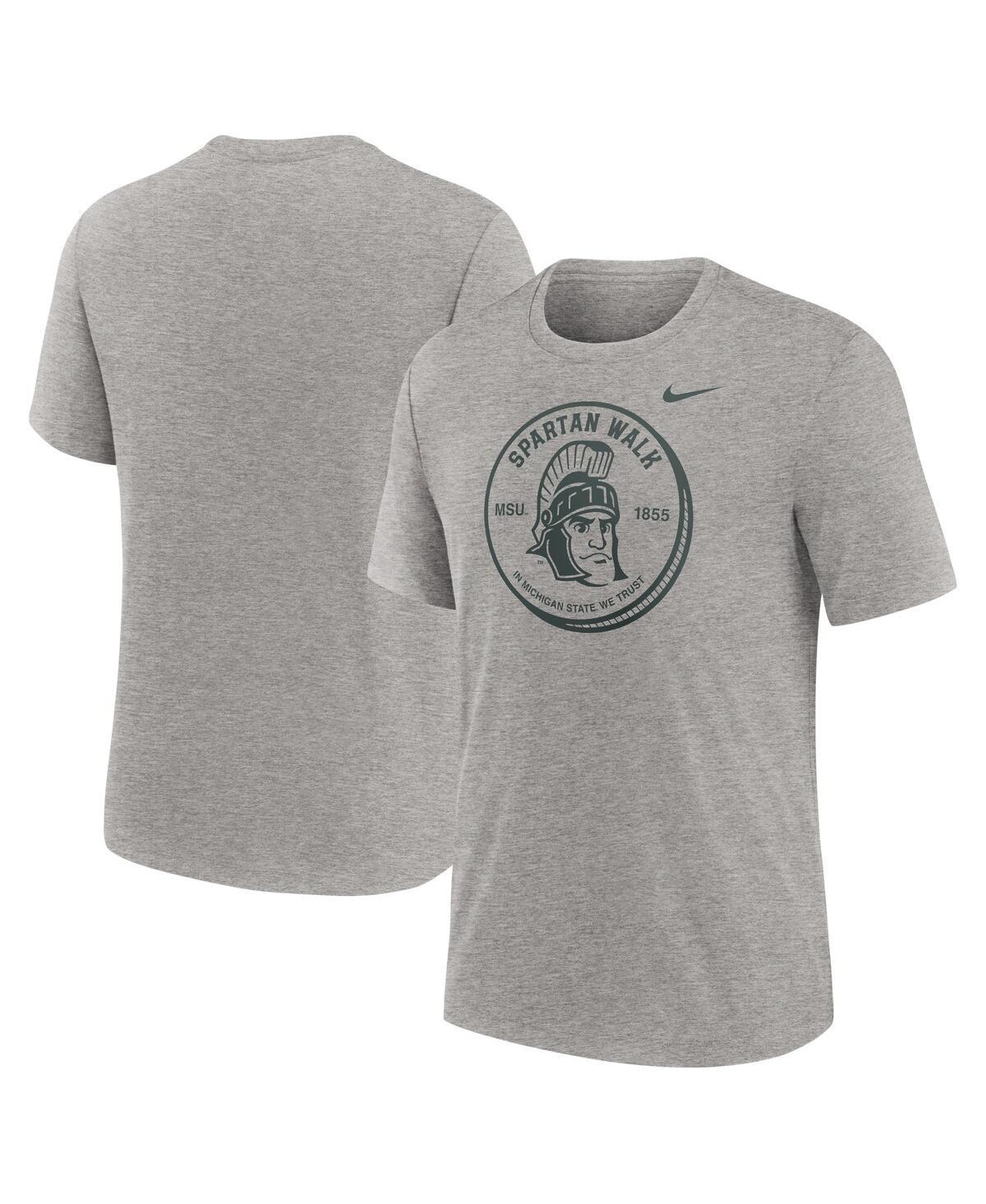 Nike Mens Heather Gray Michigan State Spartans Local Campus Time Honored Tradition Tri-Blend T-Shirt Product Image