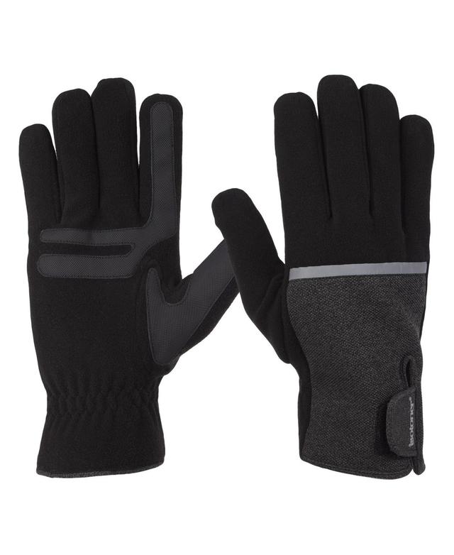 Isotoner Signature Mens Reflective Tech Stretch and Fleece Water Repellent Gloves with Touchscreen Technology Product Image