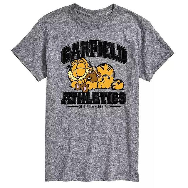 Mens Garfield Sleeping Athletics Graphic Tee Grey Gray Product Image