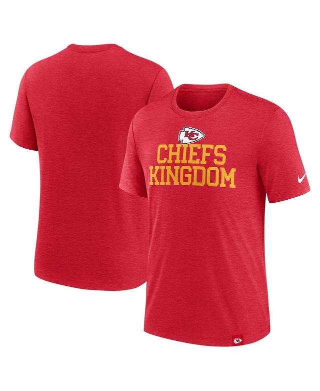 Nike Mens Heather Red Kansas City Chiefs Blitz Tri-Blend T-Shirt Product Image