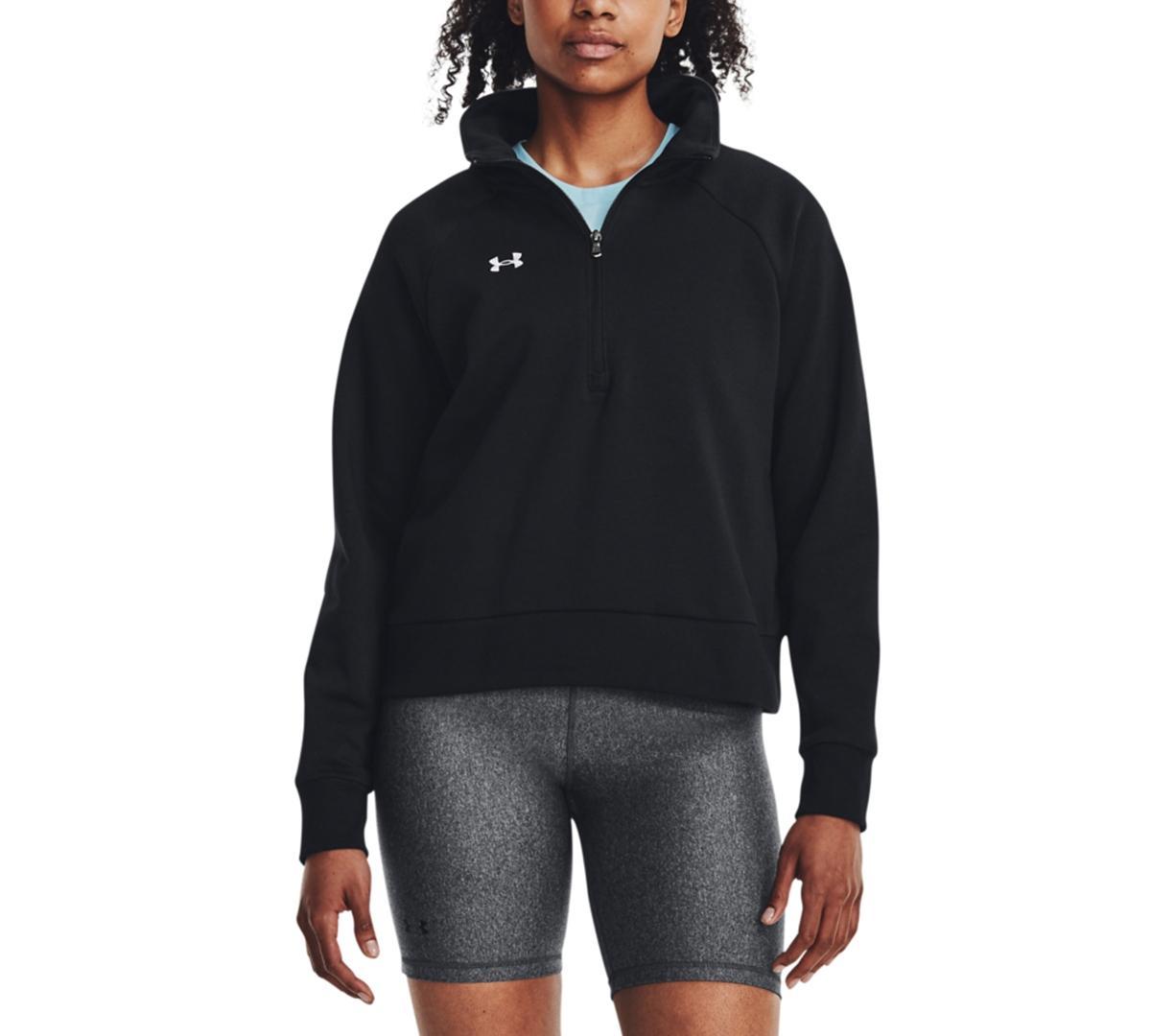 Womens Under Armour Rival Fleece Zip Top White Product Image