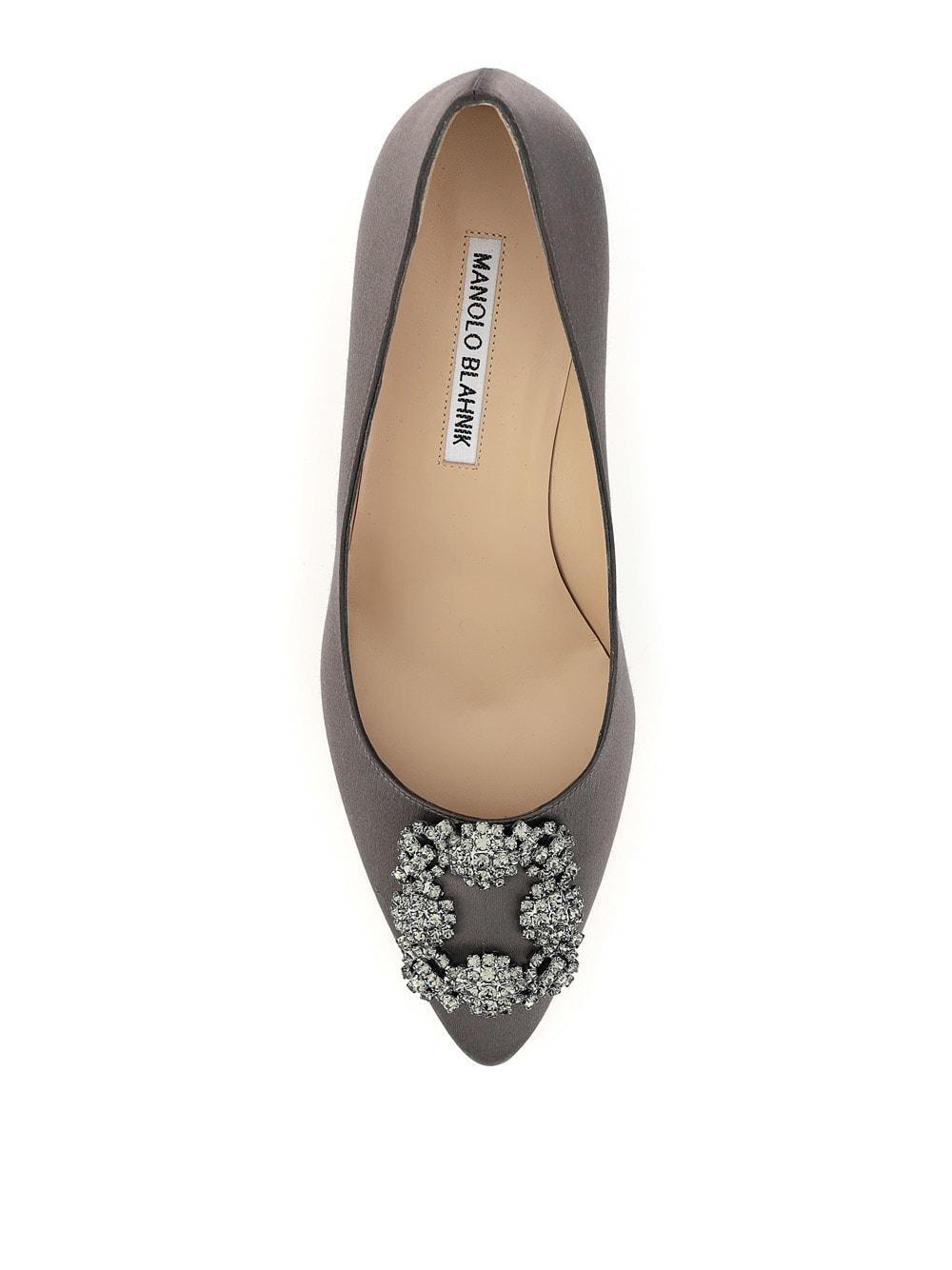 MANOLO BLAHNIK Grey 50 Hangisi Satin Pumps In Dgry Product Image