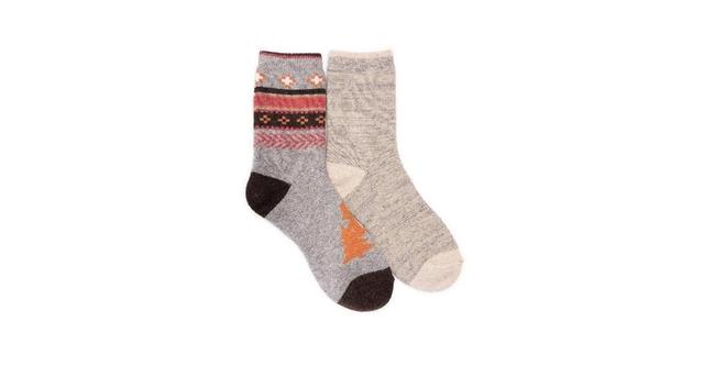 Muk Luks Womens 6 Wool Socks 2 Pair Packs - Grey Product Image