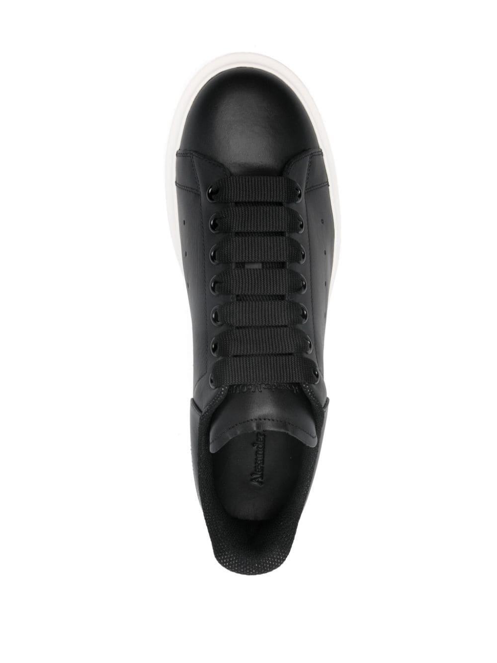 Oversized Leather Sneakers In Black Product Image