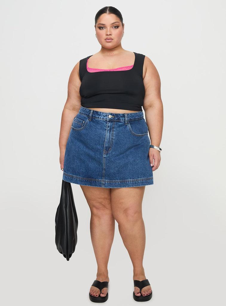 Gazelle Denim Skort Mid Wash Curve Product Image