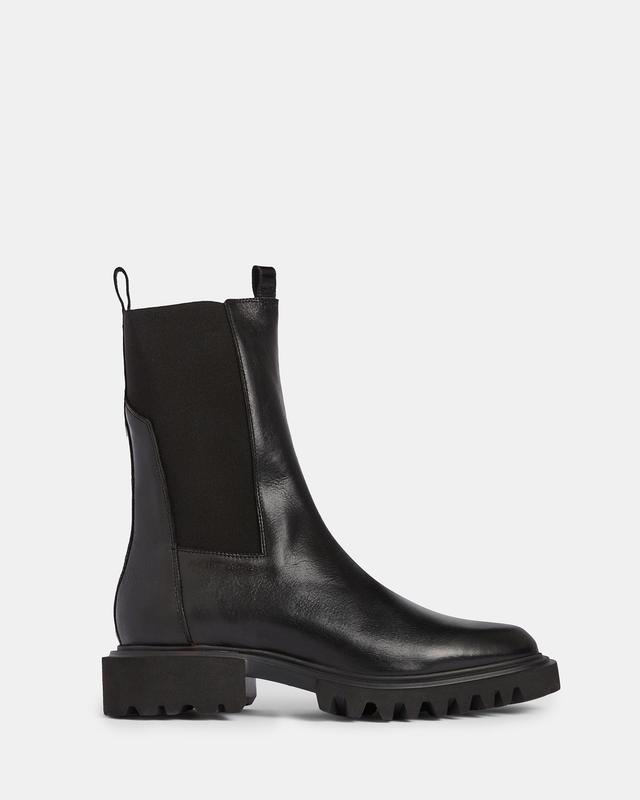 AllSaints Mens Leather Hallie Boots, Black, Size: UK 6/US 9/EU 39 Product Image