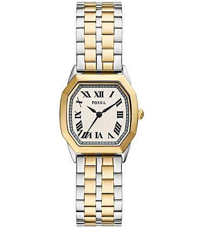 Fossil Womens Harlow Three-Hand Date Two-Tone Stainless Steel Bracelet Watch Product Image