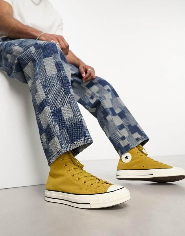 Converse Chuck 70 Hi suede sneakers in mustard yellow Product Image