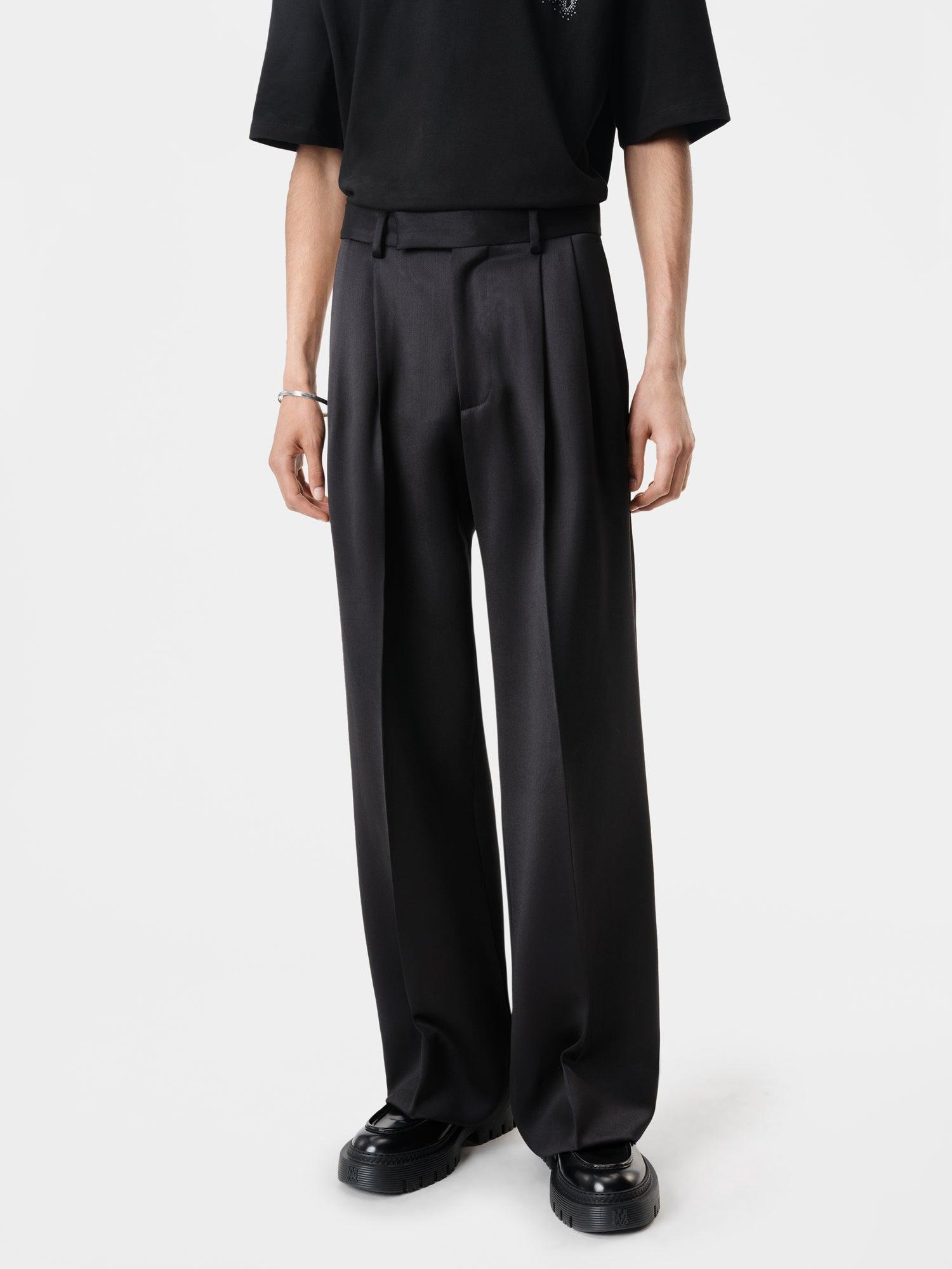 DOUBLE PLEATED PANT - Black Male Product Image