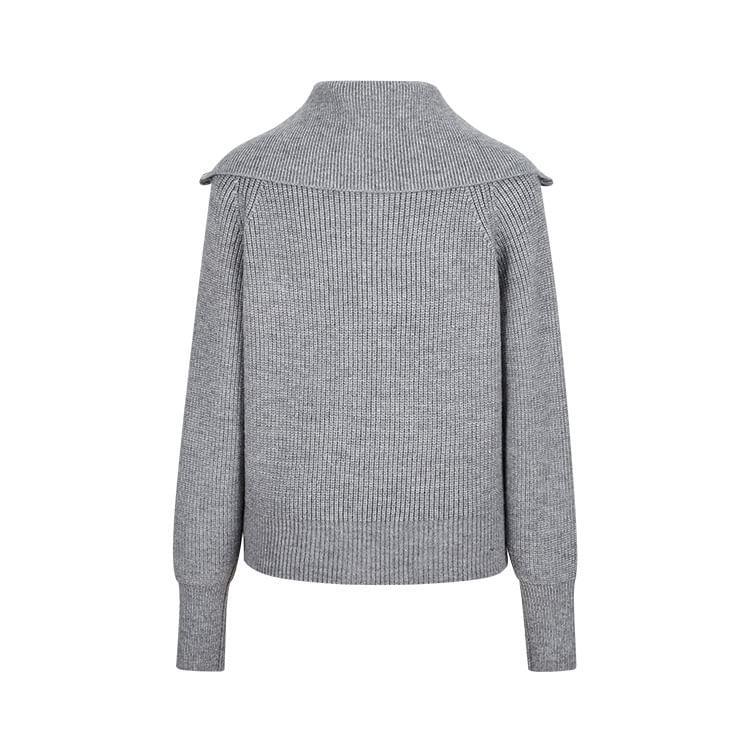 Plain Ribbed Zip Cardigan Product Image