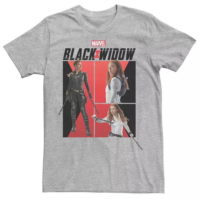 Mens Marvel Black Widow Comic PaneTee Athletic Grey Product Image