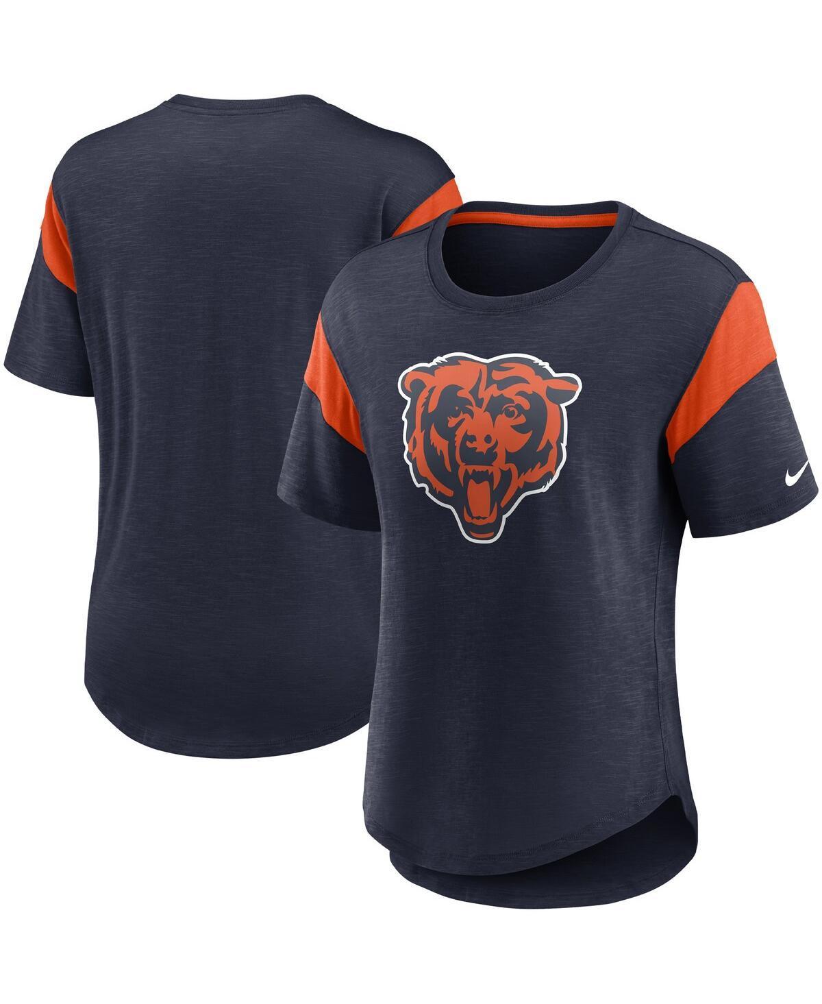 Womens Nike Heathered Chicago Bears Primary Logo Slub Fashion Top Blue Product Image