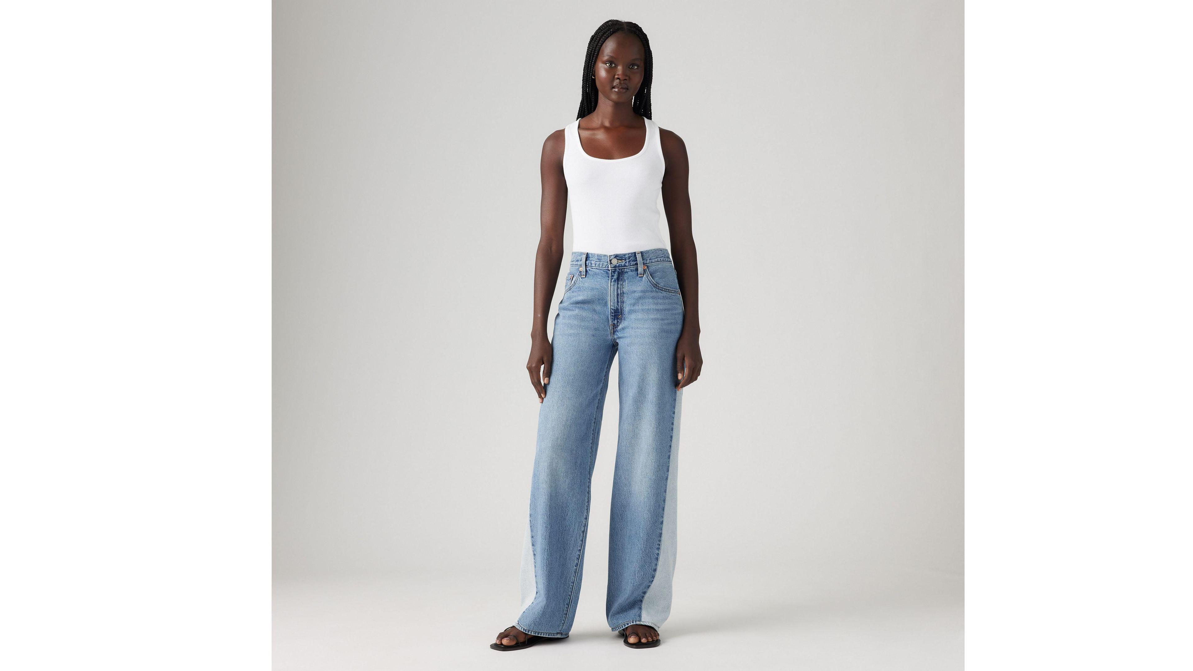 Baggy Dad Pieced Women's Jeans Product Image