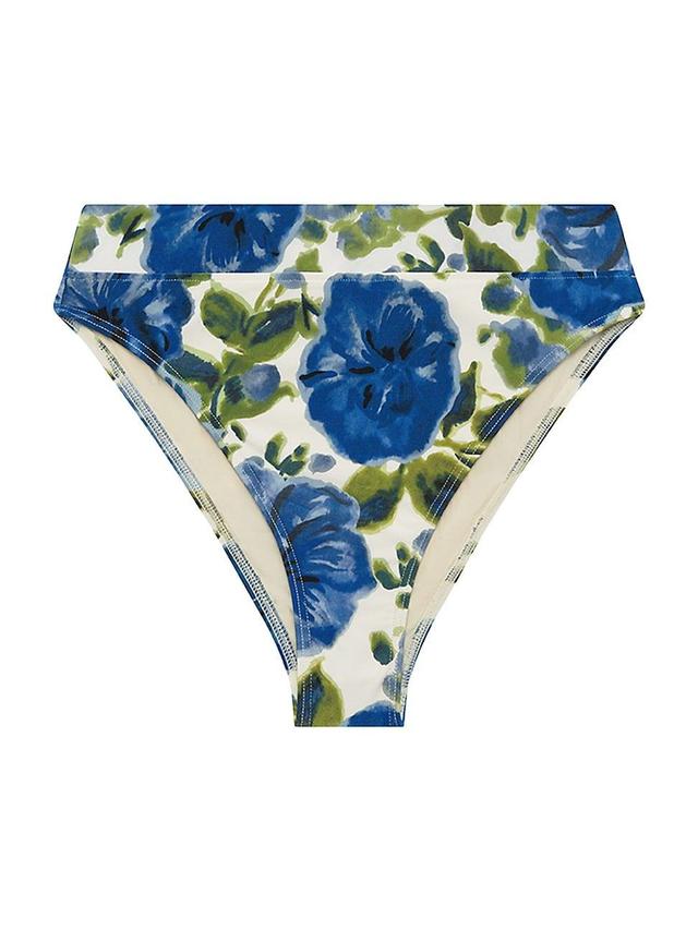 Womens Floral High-Waist Bikini Bottom Product Image