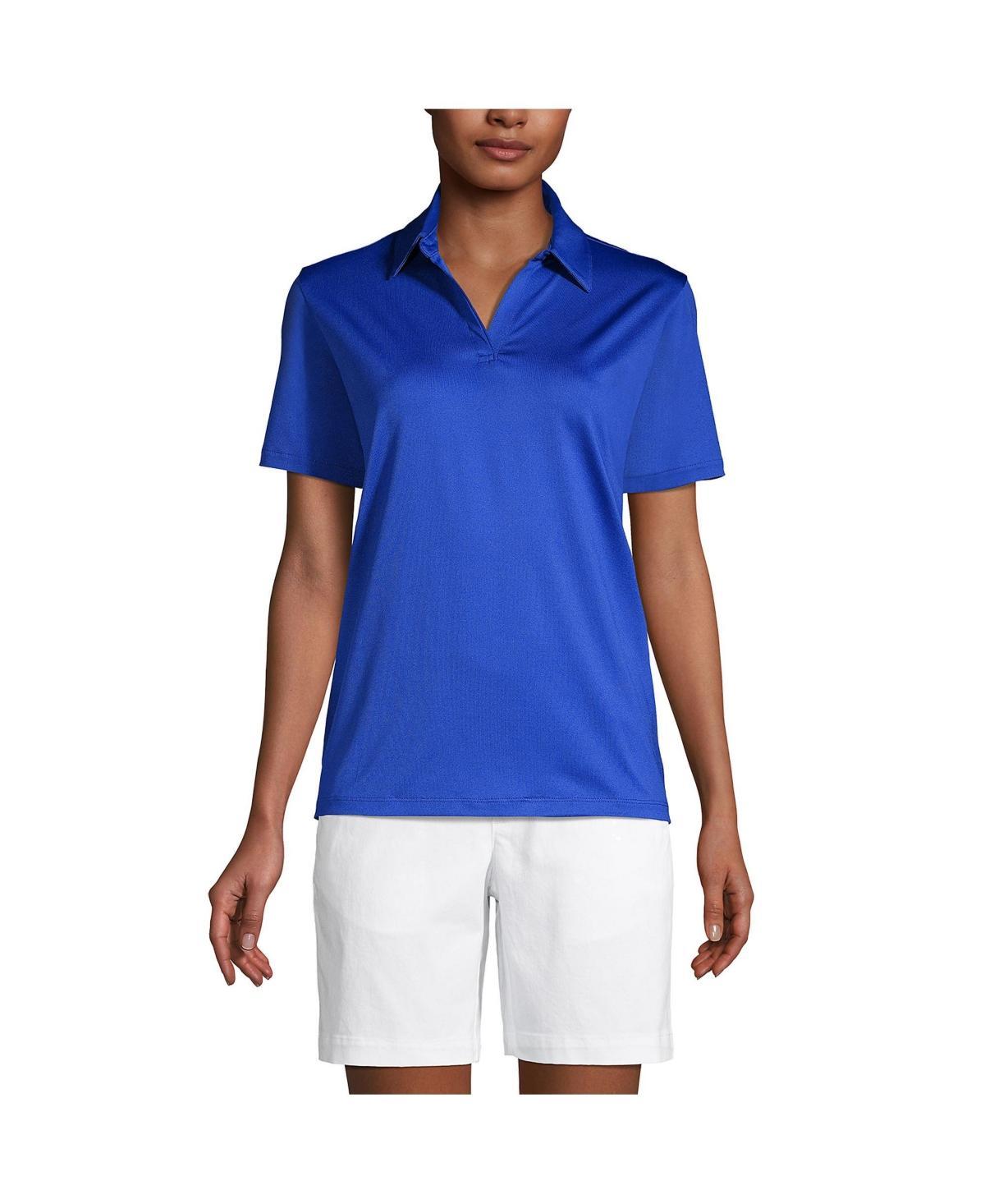 Lands End Womens Short Sleeve Rapid Dry Sport Neck Polo Shirt Product Image