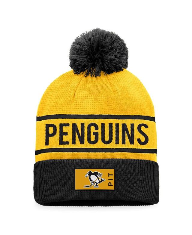 Mens Fanatics Branded /Black Pittsburgh Penguins Authentic Pro Alternate Logo Cuffed Knit Hat with Pom Product Image