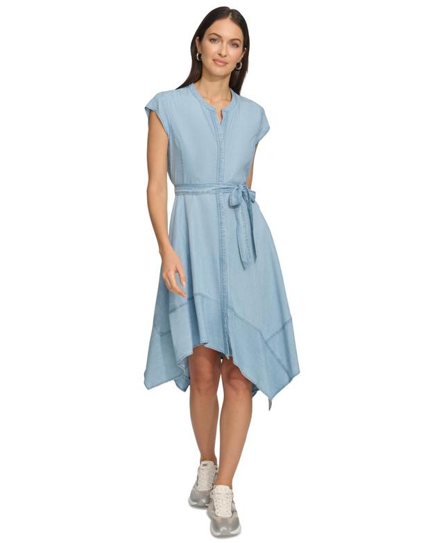 Dkny Womens Belted Asymmetrical Dress Product Image