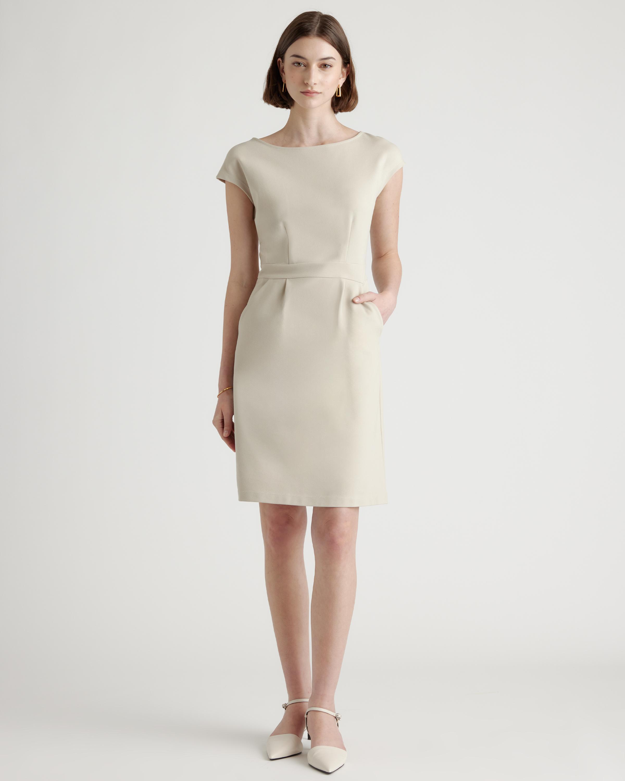 Ultra-Stretch Ponte Cap Sleeve Dress Product Image