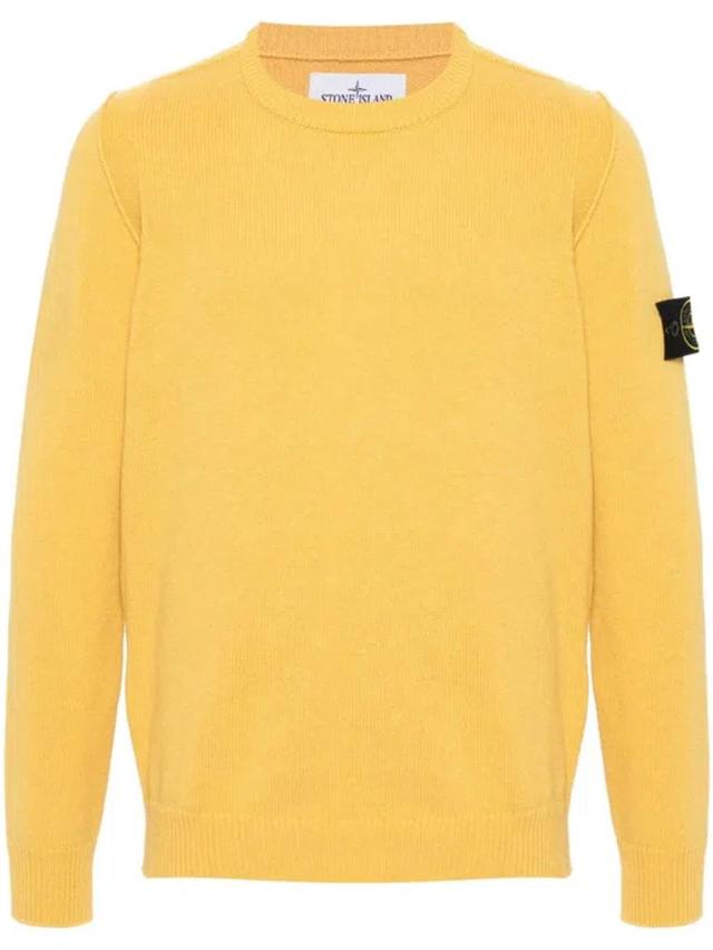 STONE ISLAND Pullover Mit Kompass-patch In Ocker Product Image