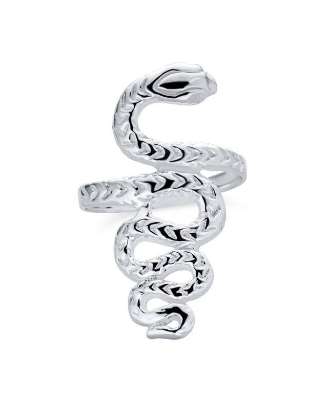 Bling Jewelry Garden Animal Pet Reptile Egyptian Stack Wrap Bypass Coil Serpent Snake Ring Band For Women .925 Sterling Silver Product Image