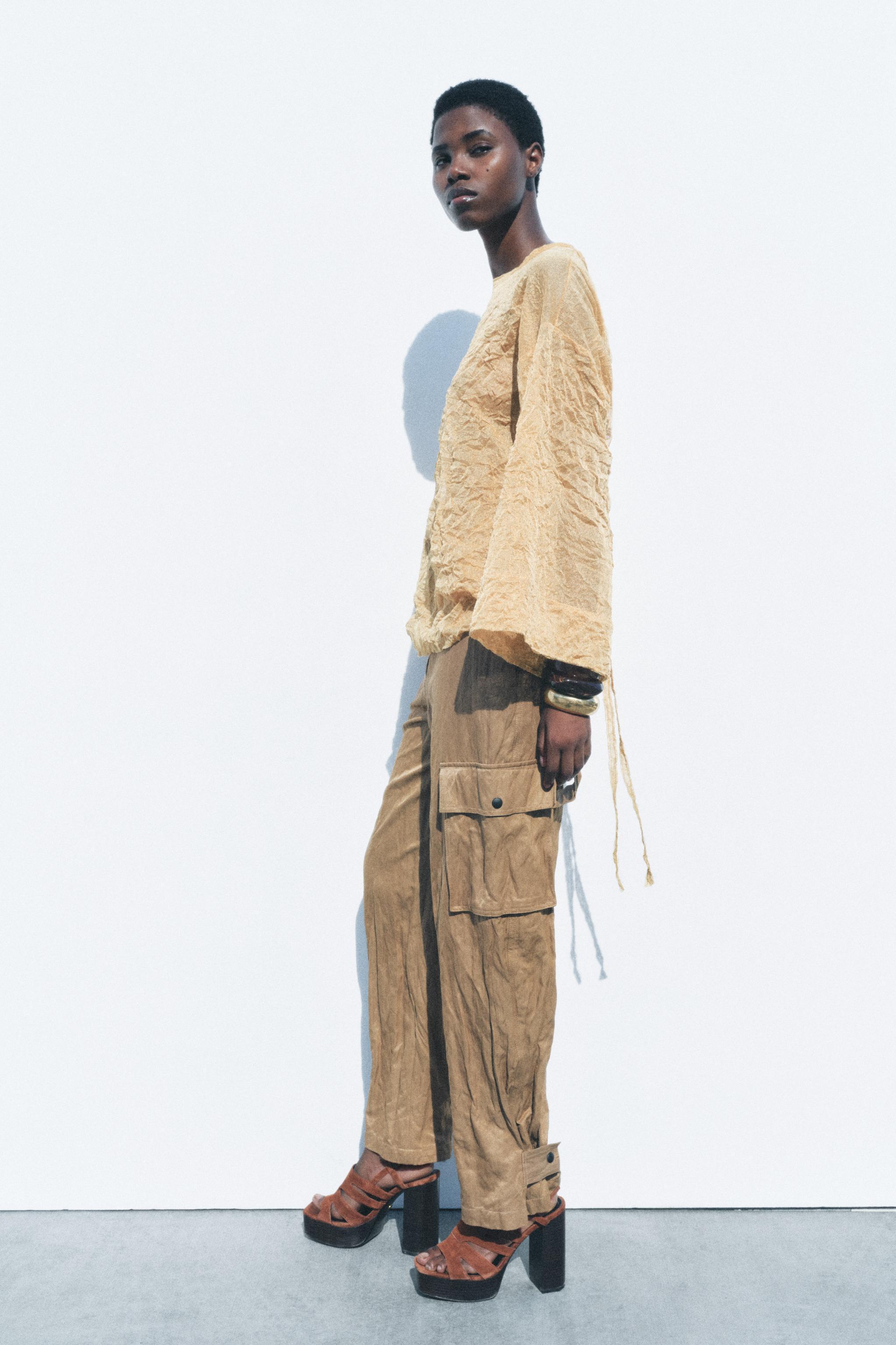 WRINKLED CARGO PANTS ZW COLLECTION Product Image