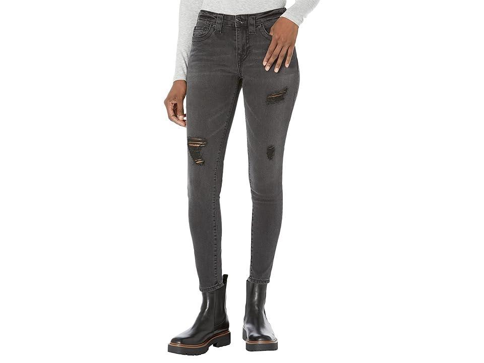 True Religion Crystal Halle Mid-Rise Super Skinny in 5am Light Destroyed (5am Light Destroyed) Women's Jeans Product Image