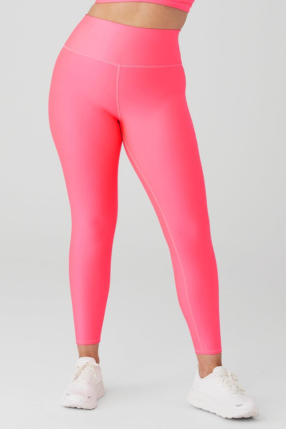 7/8 High-Waist Airlift Legging - Fluorescent Pink Coral Product Image