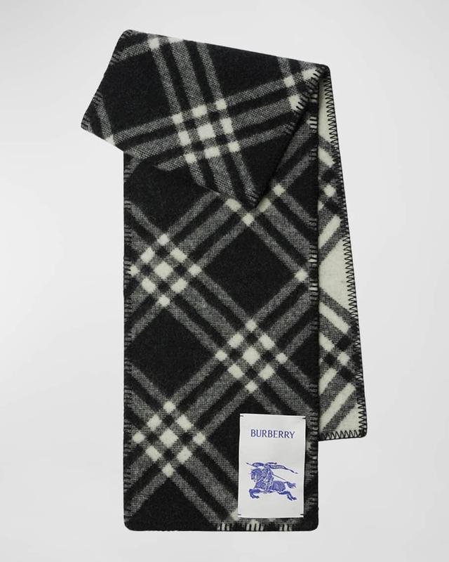 Men's Wool Check EKD Label Scarf Product Image