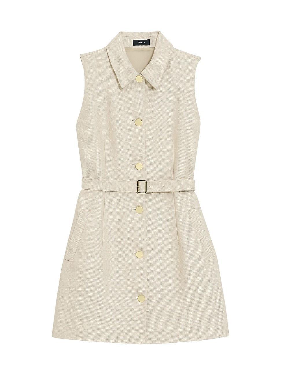 Womens Linen Belted Minidress Product Image